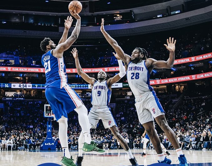 Joel Embiid sort son meilleur match de la saison face aux Pistons