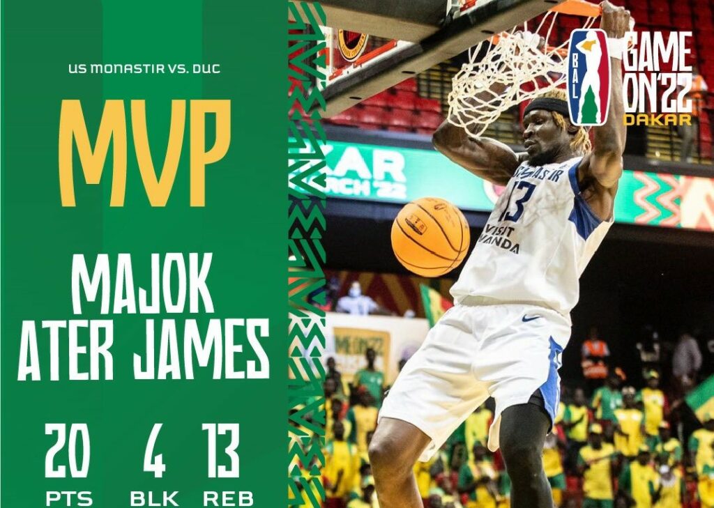 Ater Majok James meilleur pivot de la saison régulière BAL 2022