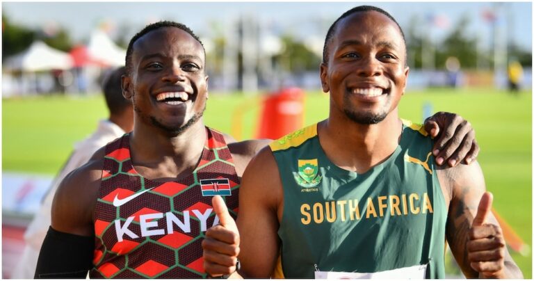 Akani Simbine et Ferdinand Omanyala