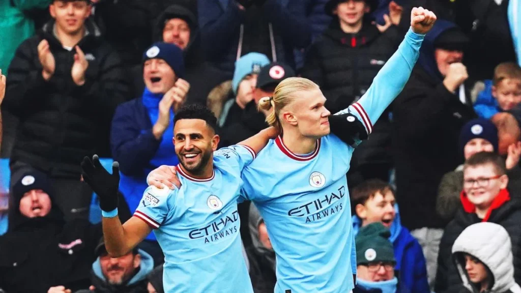 Riyad Mahrez et Erling Haaland