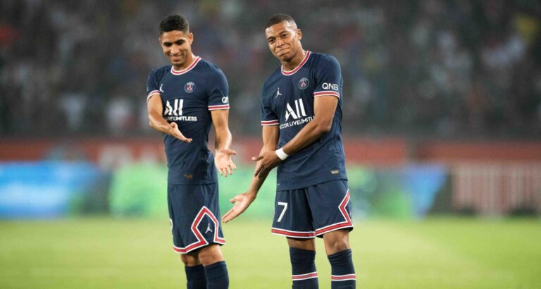 Achraf Hakimi et Kylian Mbappé