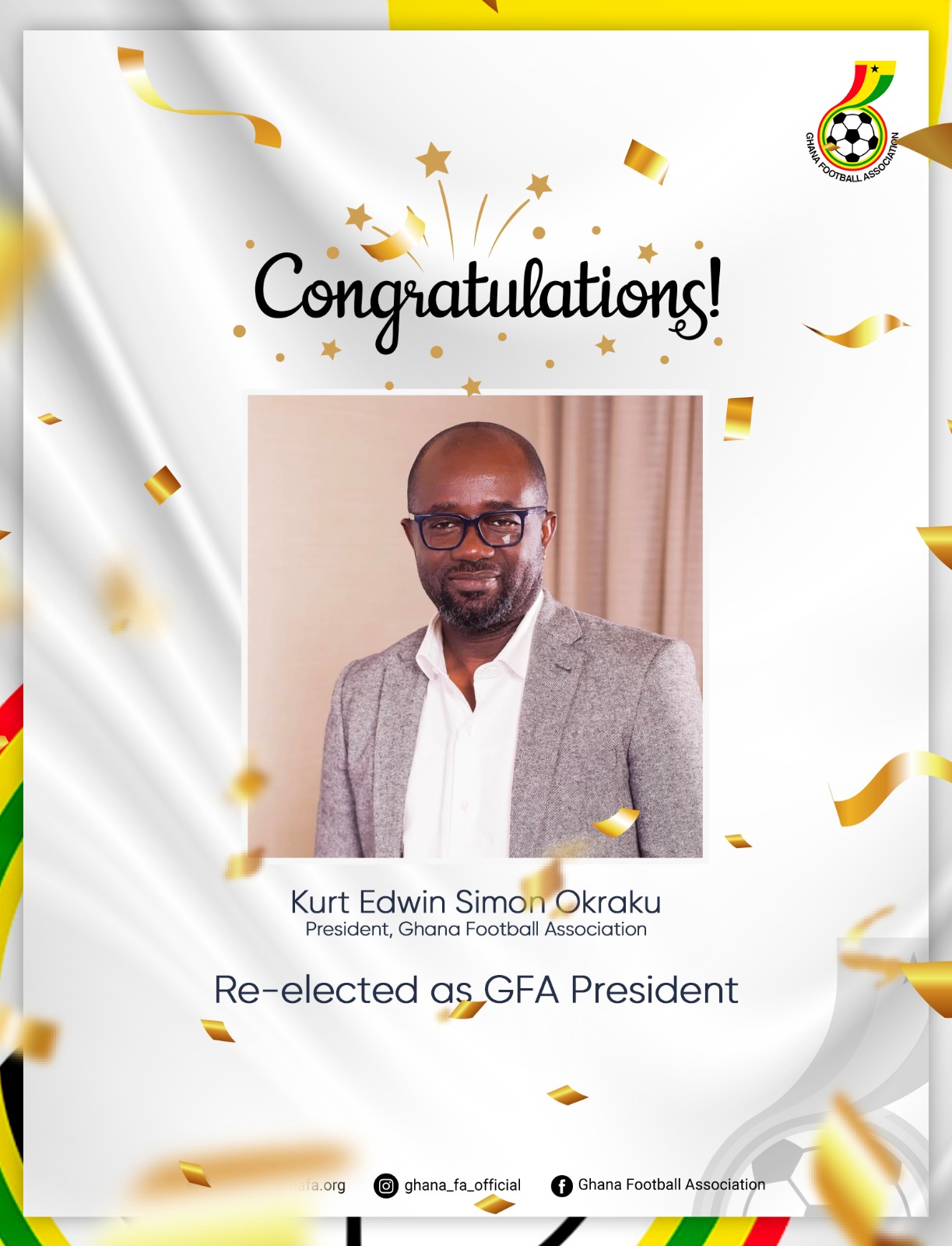 2023 Ghana FA Elections: Incumbent Kurt Okraku Retains Presidency, New Leadership Team Unveiled