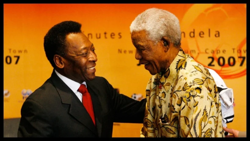 Pelé et Nelson Mandela