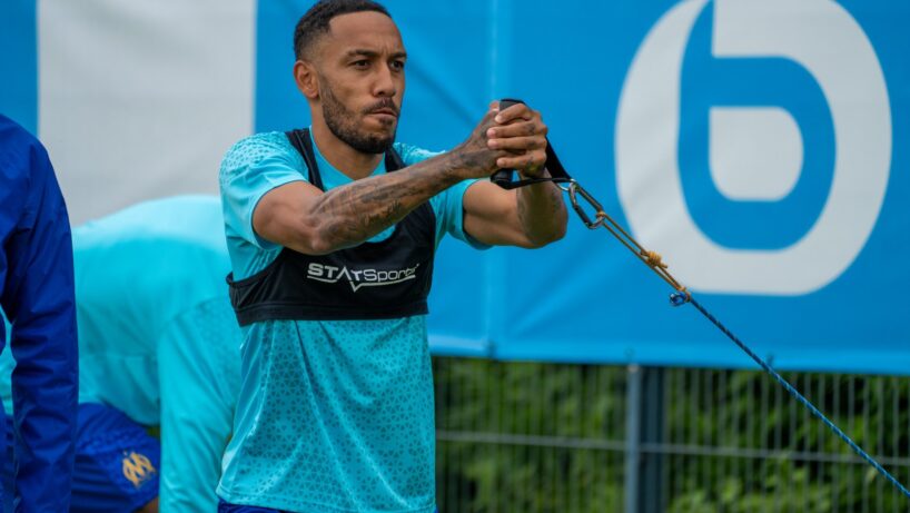 Pierre-Emerick Aubameyang à l'entraînement avec son nouveau club