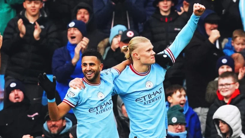 Riyad Mahrez et Erling Haaland